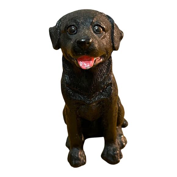 Vintage Black Labrador Resin Hand Painted Sweet Face Figurine “ - Picture 1 of 7